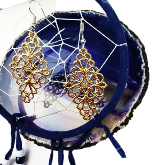 Gold Gorgeous diamond Handmade Earrings - Picture 1 of 5